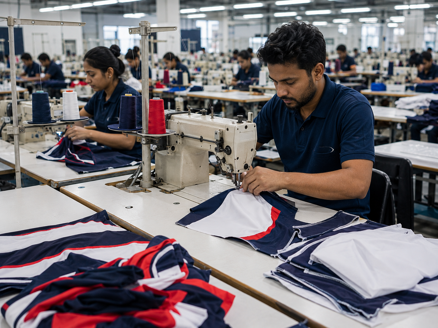 Sportswear stitching and finishing